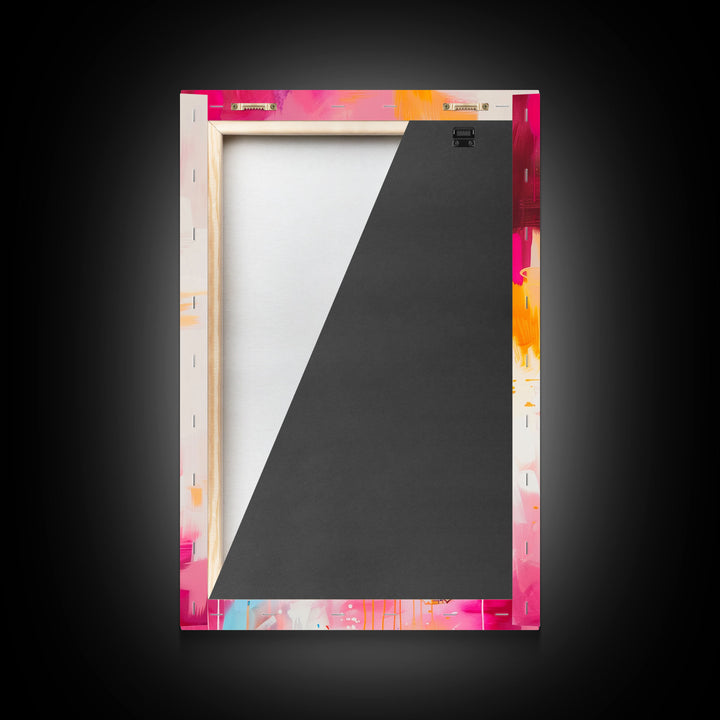 Colorful Cowboy Riding Horse Art - Framed Canvas Print, Vibrant Western Decor, Unique Living Room Wall Art, Home Decor