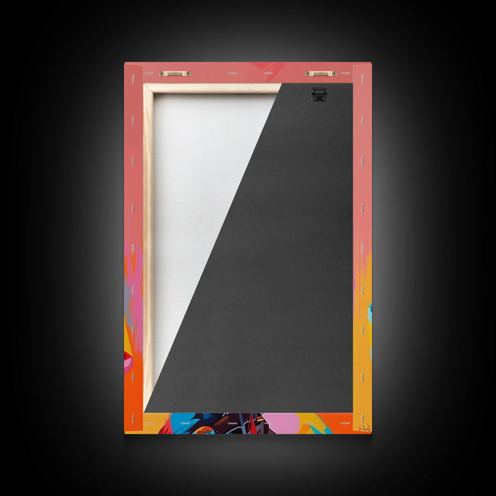 Modern Cowboy with Scarf and Hat - Framed Canvas Print, Vibrant Western Art, Contemporary Cowboy Wall Art for Home Decor