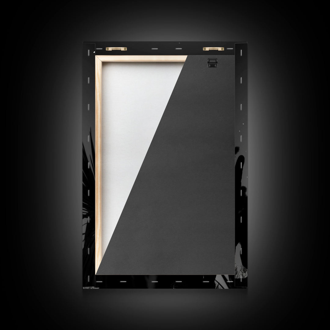 Lone Cowboy Silhouette under the Stars in Black and White for Rustic Wall Art, Canvas Prints, Home Decor, Living Room Art, Bedroom Art