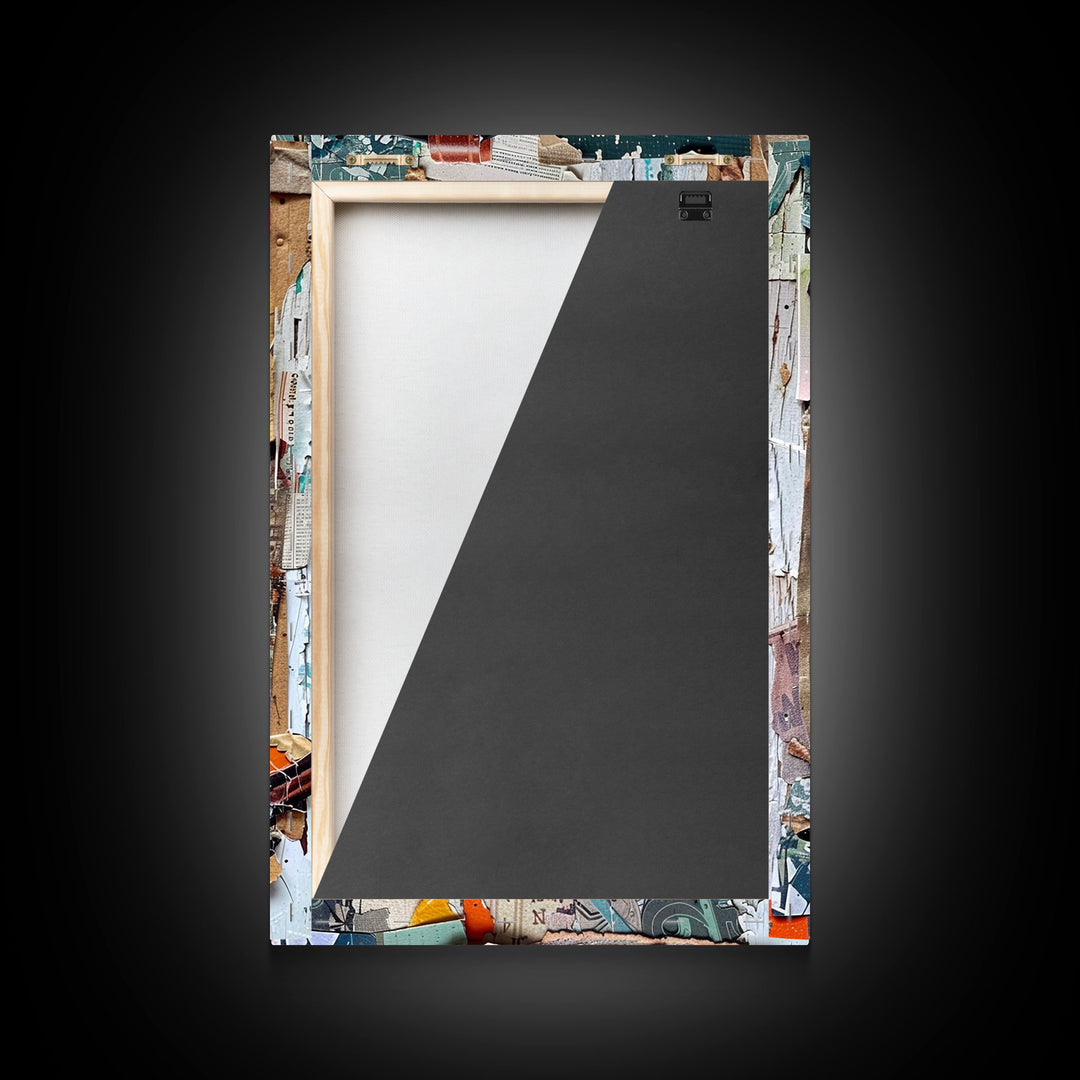 Rustic Cowboy Boot Collage on Distressed Background - Framed Canvas Print, Vintage Western Home Decor, Unique Cowboy Boot Wall Art