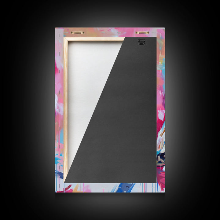 Mixed Wildflower Vase Art with Colorful Flowers - Framed Canvas Print, Rustic Floral Decor for Living Room, Botanical Artwork, Nature Art