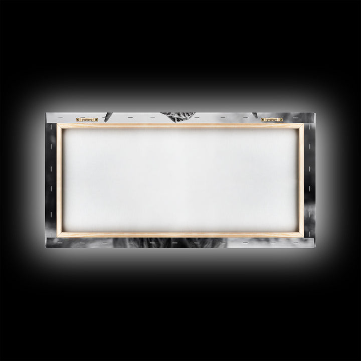 Highland Cow Wearing Santa Hat, Festive and Fun Framed Canvas Print for Holiday Wall Art, Living Room or Bedroom Decor