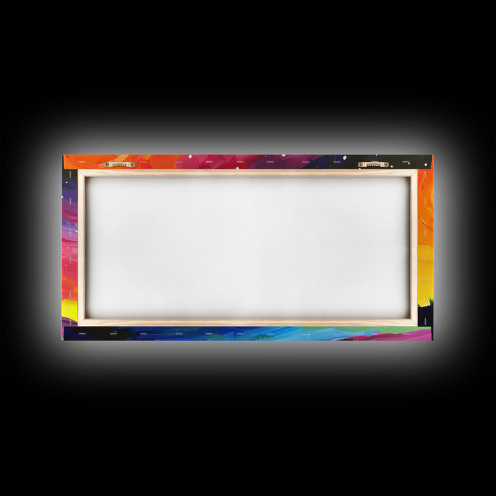 Vibrant Tree Under Starry Sky, Framed Canvas Print, Perfect for Living Room Art, Modern Home Decor, Colorful Bedroom Wall Art