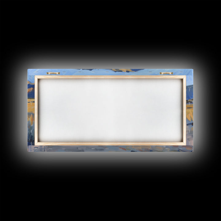 Rustic Cabin in Open Field, Framed Canvas Print, Ideal for Living Room Art, Country Style Home Decor, Cozy Bedroom Wall Art