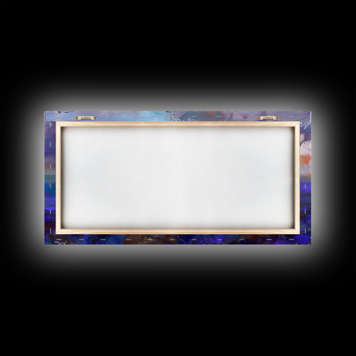 Lavender Field at Dusk, Moody Landscape Art, Framed Canvas Print, Boho Decor, Lavender Art, Rustic Bedroom Decor