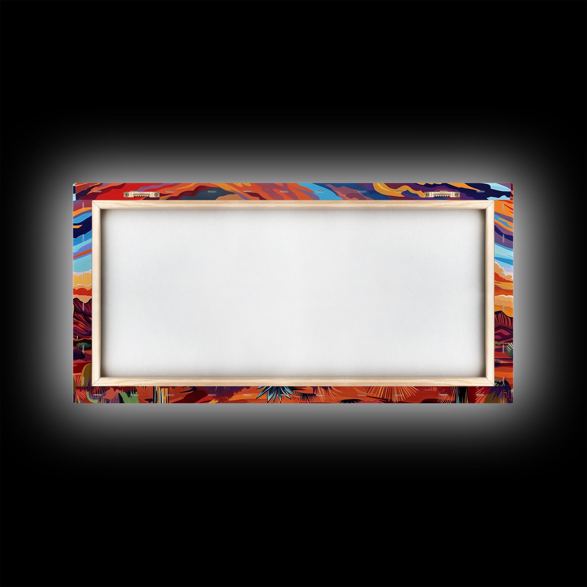 Serene Desert Sunset with Water Reflection, Framed Canvas Print for Bedroom Art, Ideal for Boho and Southwestern Decor