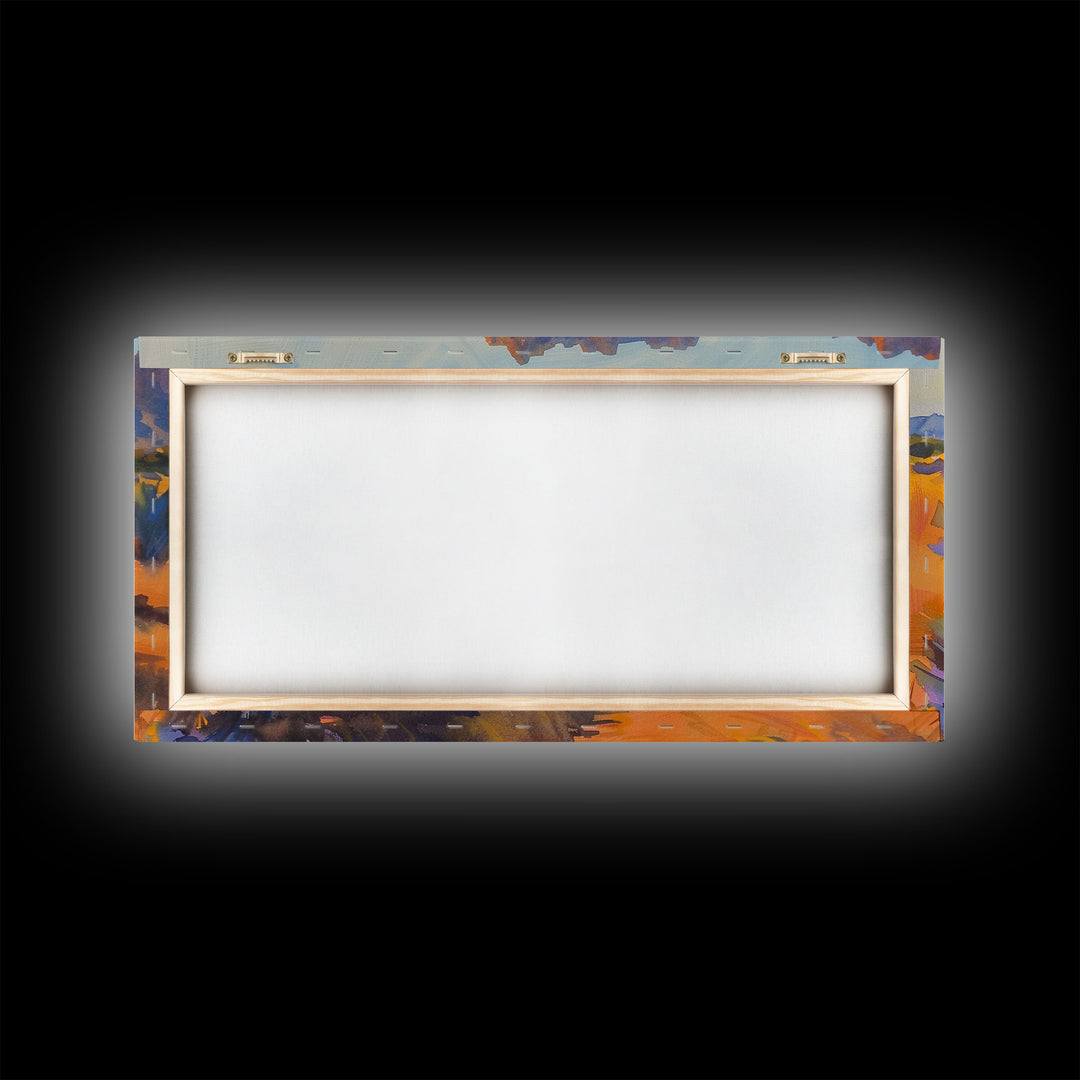 Rustic Barn in Desert Scene, Stunning Wall Art for Bedroom, Framed Canvas Print, Boho Style, Minimalist Home Decoration