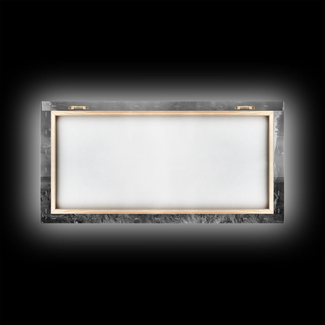 Vintage Country Church in Open Field, Framed Canvas Print for Living Room Decor, Perfect Bedroom Art, Rustic Western Wall Art