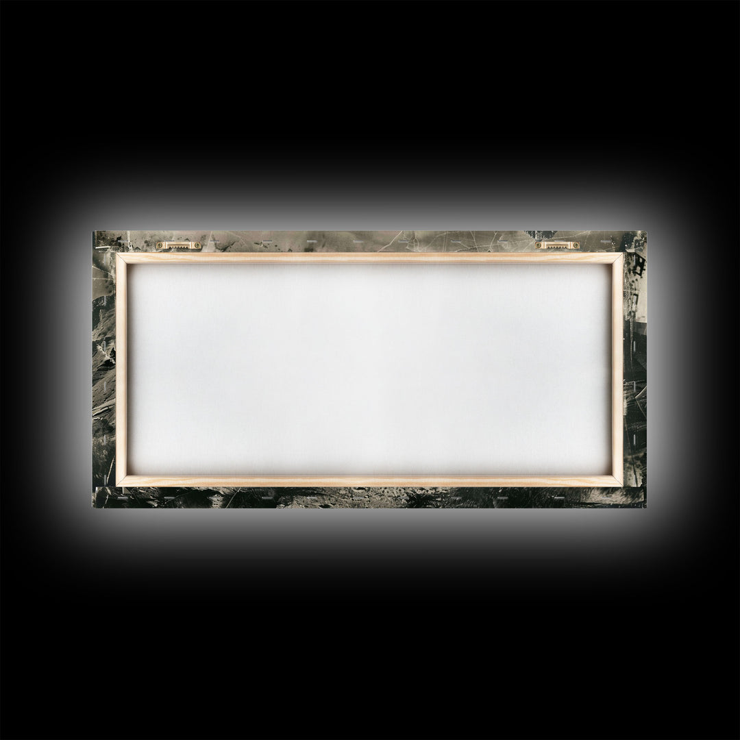 Majestic Mountain Range in Vintage Style, Framed Canvas Print for Living Room Decor, Ideal Bedroom Wall Art, Western Landscape