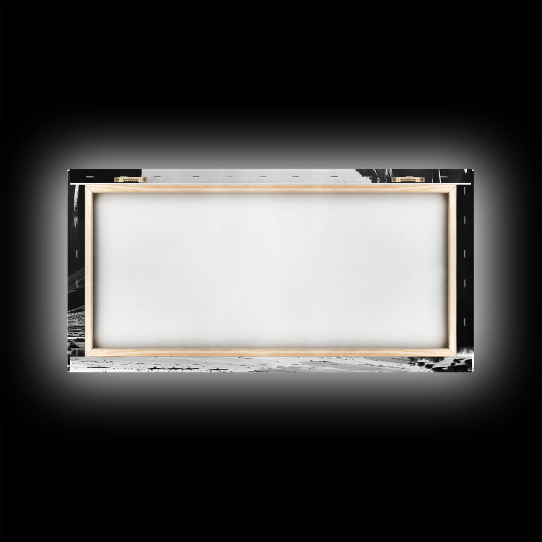 Framed Canvas Print of Cowboys Riding through Canyon, Western Wall Art for Living Room or Bedroom, Unique Home Decor