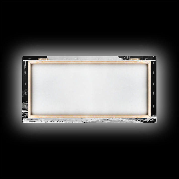 Framed Canvas Print of Cowboys Riding through Canyon, Western Wall Art for Living Room or Bedroom, Unique Home Decor