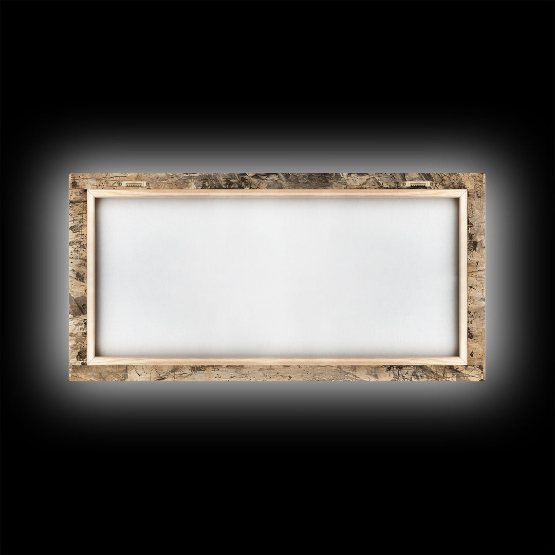 Old Wooden Shack in Rocky Terrain, Farmhouse Style Framed Canvas Print for Bedroom Art, Historical Home Decoration, Rustic Wall Art Piece