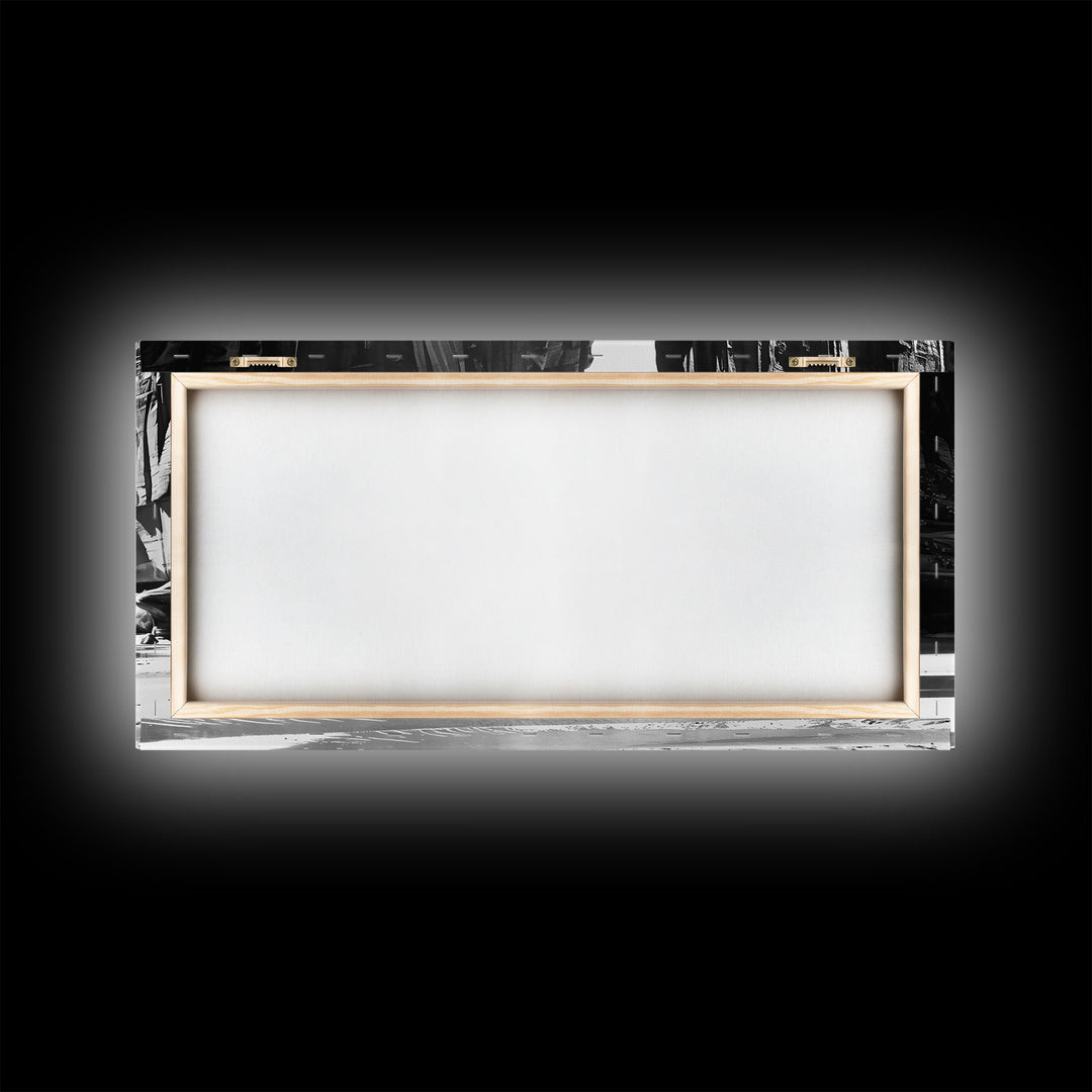 Cowboys Riding in Dusty Canyon, Striking Wall Art for Living Room or Bedroom, Framed Canvas Print, Home Decoration