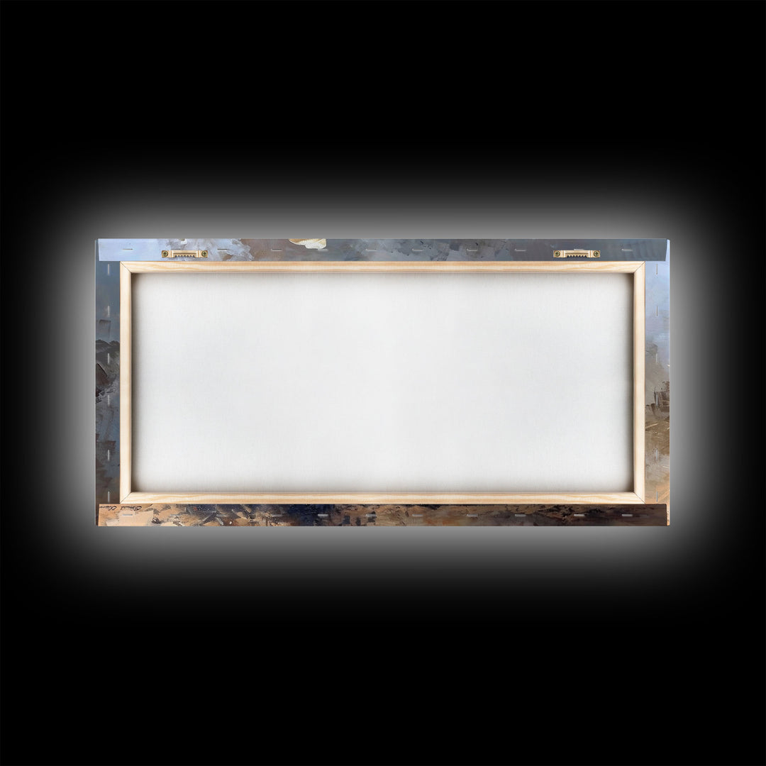 Intense Rodeo Bucking Horse and Cowboy, Vibrant Framed Canvas Print, Great for Western Living Room Art, Bedroom Decor, Rustic Home Wall Art