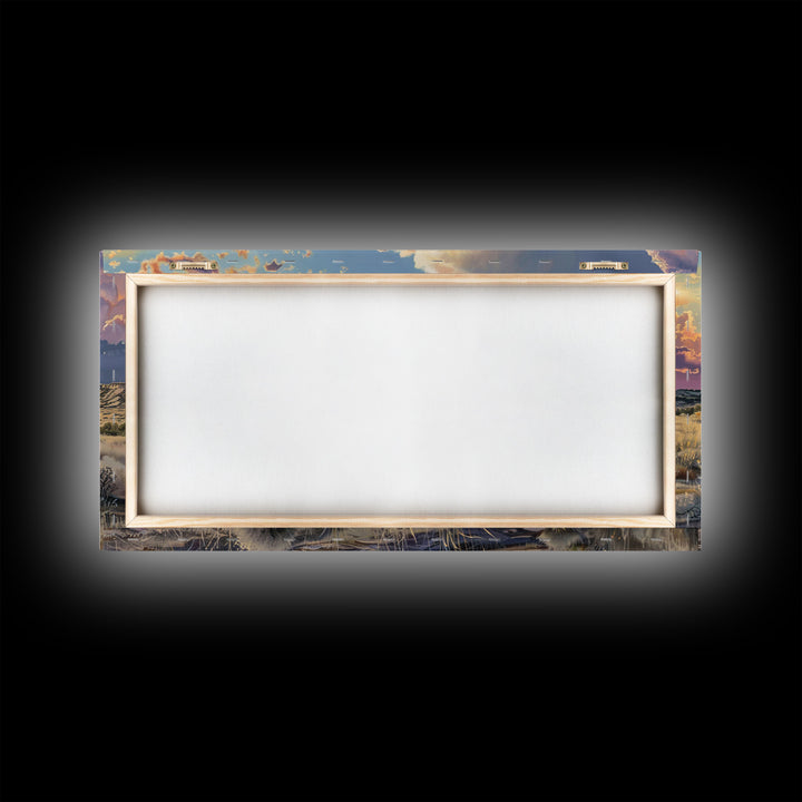 Cowgirl Galloping Across Desert Landscape, Vibrant Framed Canvas Print, Perfect for Living Room Art, Western Bedroom Decor, Desert Wall Art