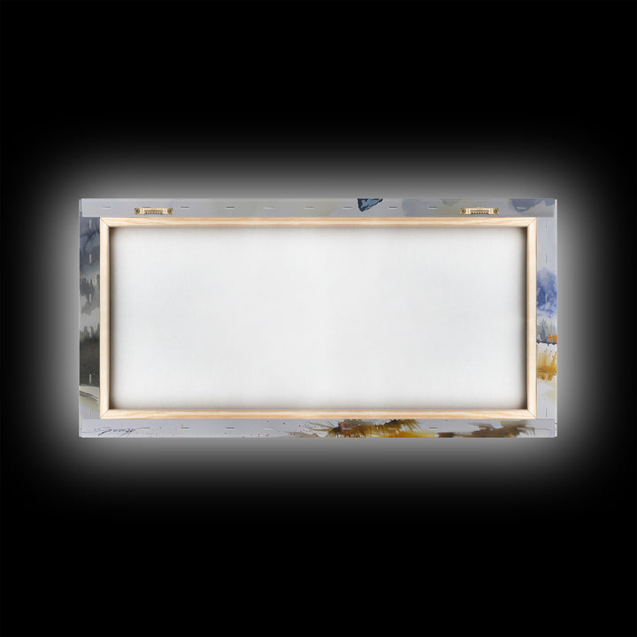 Majestic Elk in Snowy Mountain Scene, Beautiful Framed Canvas Print,for Living Room Art Rustic Bedroom Decor Nature Wall Art, Wildlife Scene