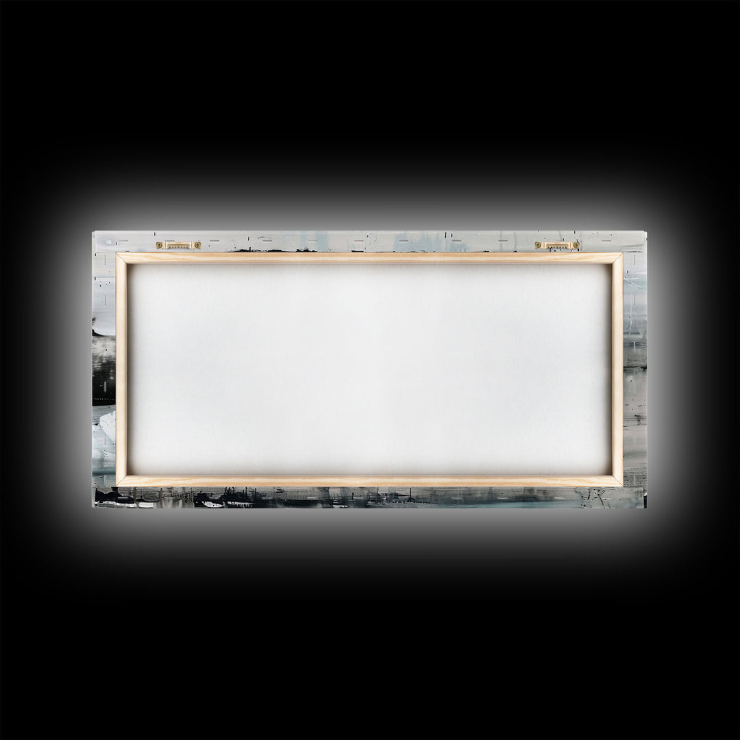 Colorful Abstract Horses Running, Black and White Wall Art, Framed Canvas Print for Living Room or Bedroom Decor, Equestrian Art