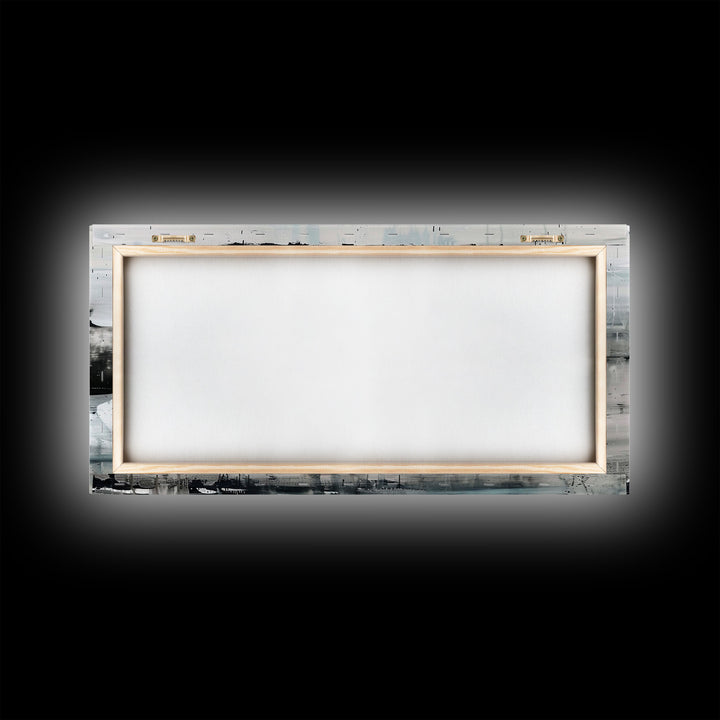 Colorful Abstract Horses Running, Black and White Wall Art, Framed Canvas Print for Living Room or Bedroom Decor, Equestrian Art