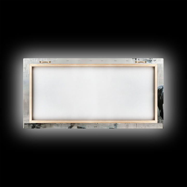 Galloping Horses in Monochrome Abstract Landscape, Perfect Wall Art, Framed Canvas Print for Living Room or Bedroom Decor, Equestrian Art