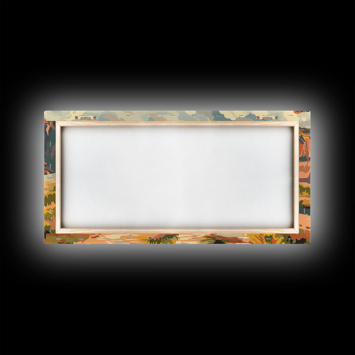 Cowboy in Monument Valley Landscape, Framed Canvas Print for Rustic Living Room Decor, Western Art for Bedroom and Home Decoration