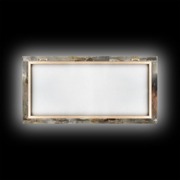 Cowboy Riding in Desert Landscape, Framed Canvas Print for Rustic Living Room Decor, Western Art for Home and Bedroom Decoration