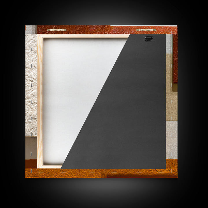 Mid Century Color Block Composition Framed Canvas Print, Wall Art, Art, Living Room Decor, Fine Art, Wall Clock, WAL-1x1-12
