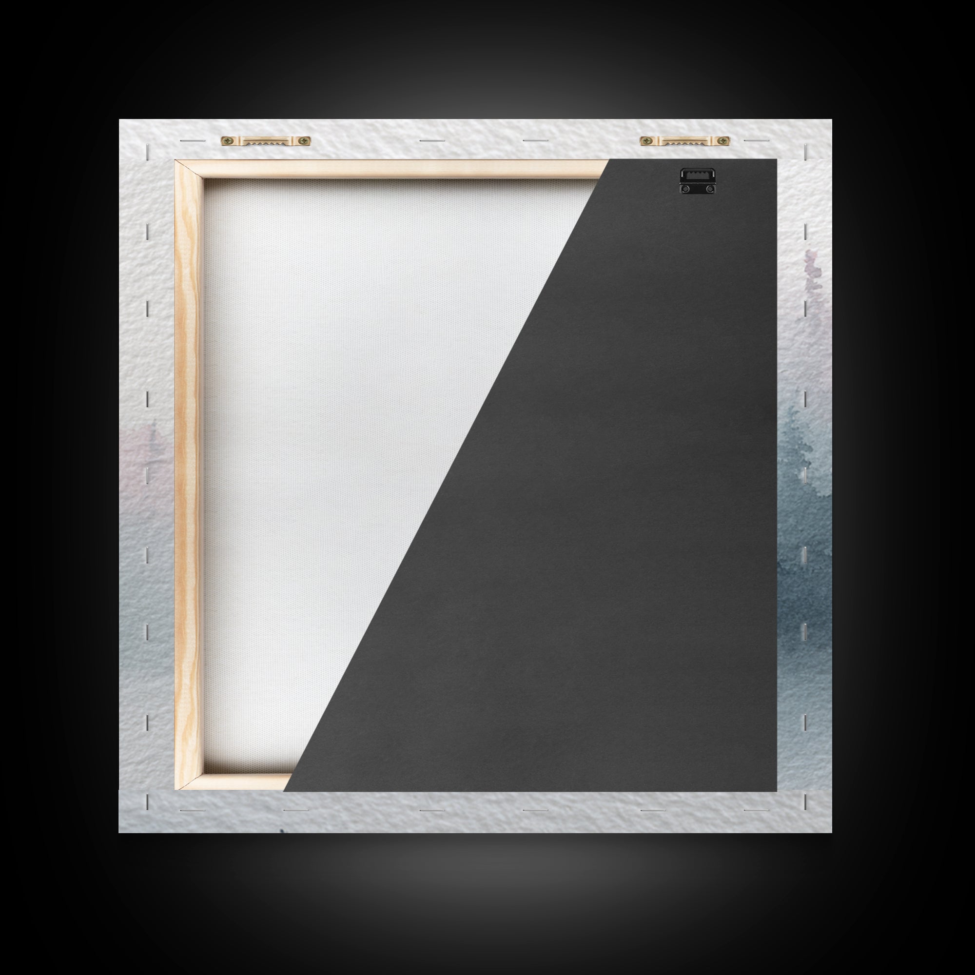 Monochrome Ink Crane Composition Framed Canvas Print, Wall Art, Abstract Art, Living Room Decor, Watercolor Art, WAL-1x1-24
