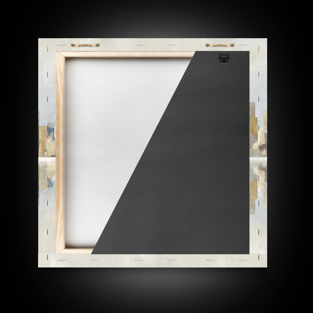 Urban Skyline in Muted Evening Color Framed Canvas Print, Wall Art, Wood Wall Art, Living Room Decor, Fine Art, WAL-1x1-42