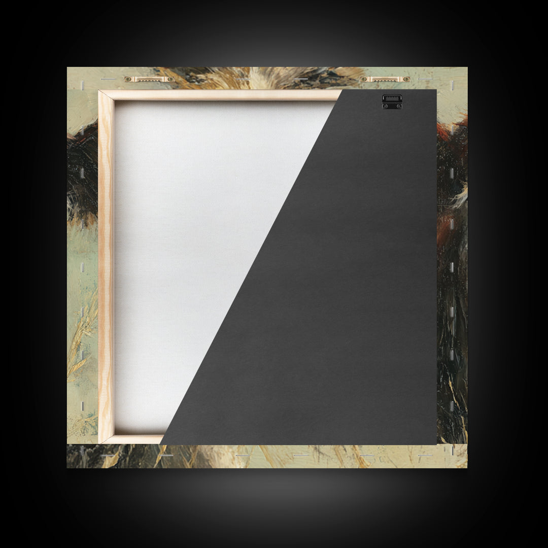 Rustic Farmhouse Cow Portrait Framed Canvas Print, Wall Art, Framed Wall Art, Living Room Decor, Fine Art, Fine Art Print, WAL-1x1-43