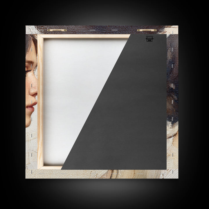 Minimal Line Portrait Framed Canvas Print, Wall Art, Abstract Art, Living Room Decor, Fine Art, Boho Decor, Luxury Decor, WAL-1x1-6