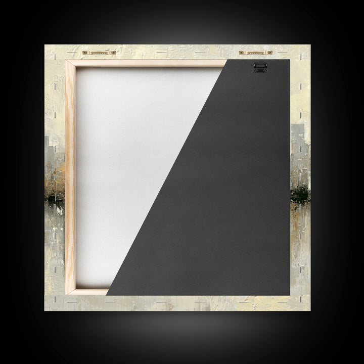 Urban Skyline in Muted Evening Color Framed Canvas Print, Wall Art, Wood Wall Art, Living Room Decor, Fine Art, WAL-1x1-66