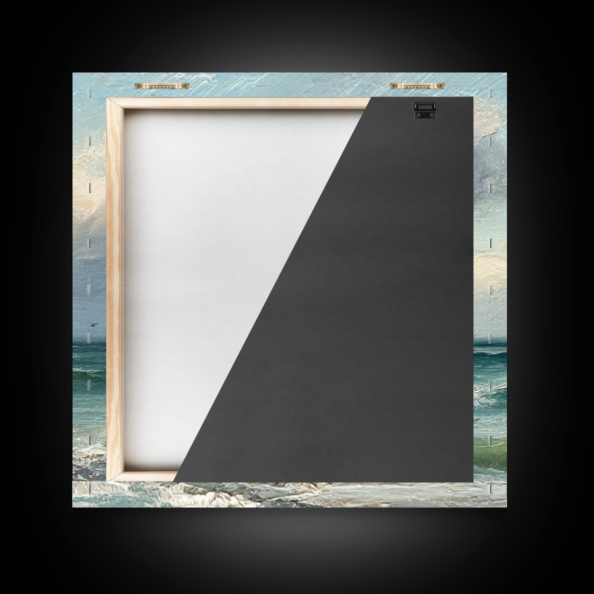 Classic Seascape with Dramatic Clouds Canvas Print, Wall Art, Statement Artwork, Living Room Decor, Fine Art, WAL-1x1-75