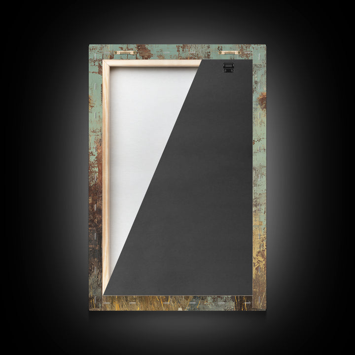 Rustic Farmhouse Cow Portrait Framed Canvas Print, Wall Art, Wall Hanging, Living Room Decor, Fine Art, Gallery Decor, WAL-2x3-75