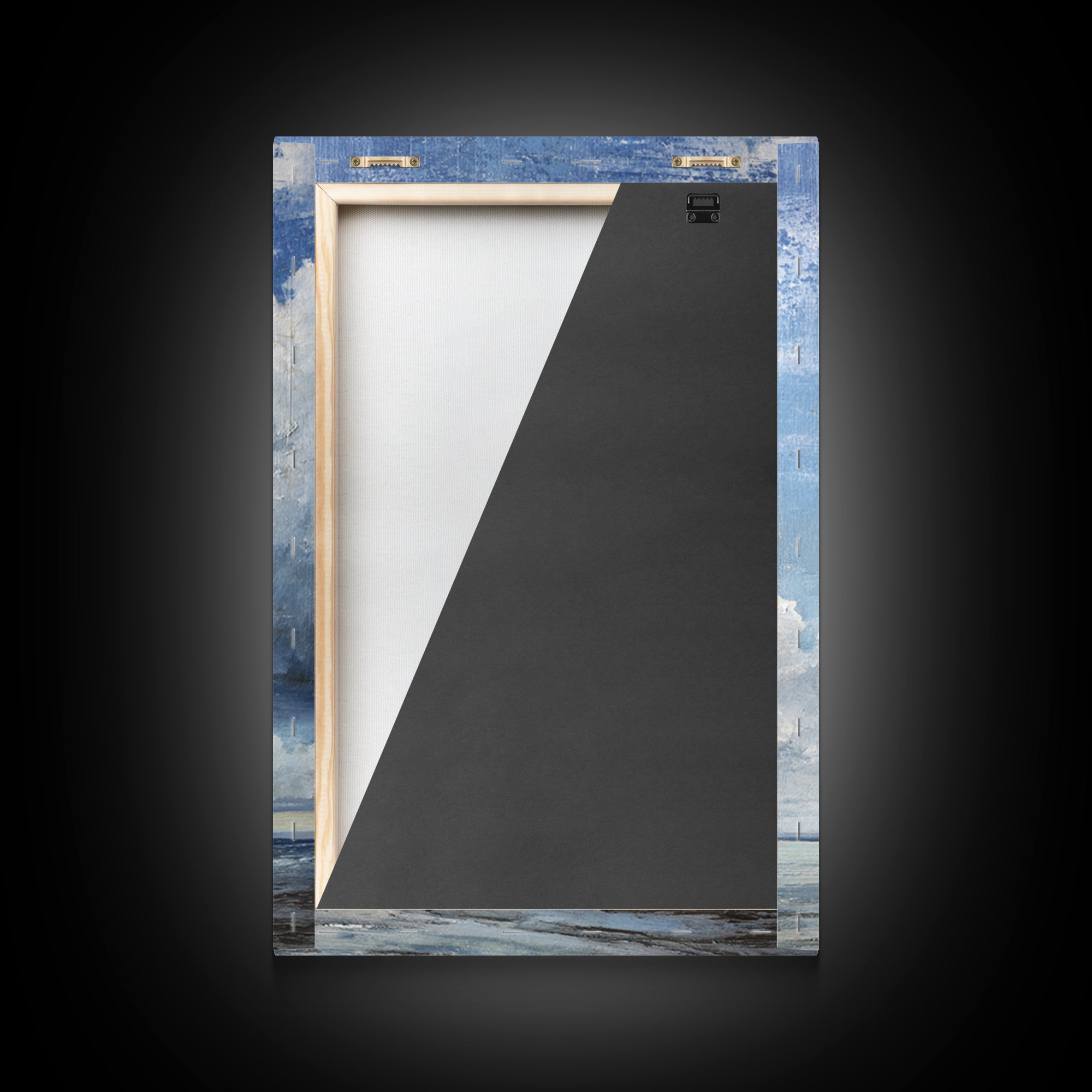 Classic Seascape with Dramatic Clouds Framed Canvas Print, Wall Art, Wood Wall Art, Living Room Decor, Abstract Art, WAL-2x3-83