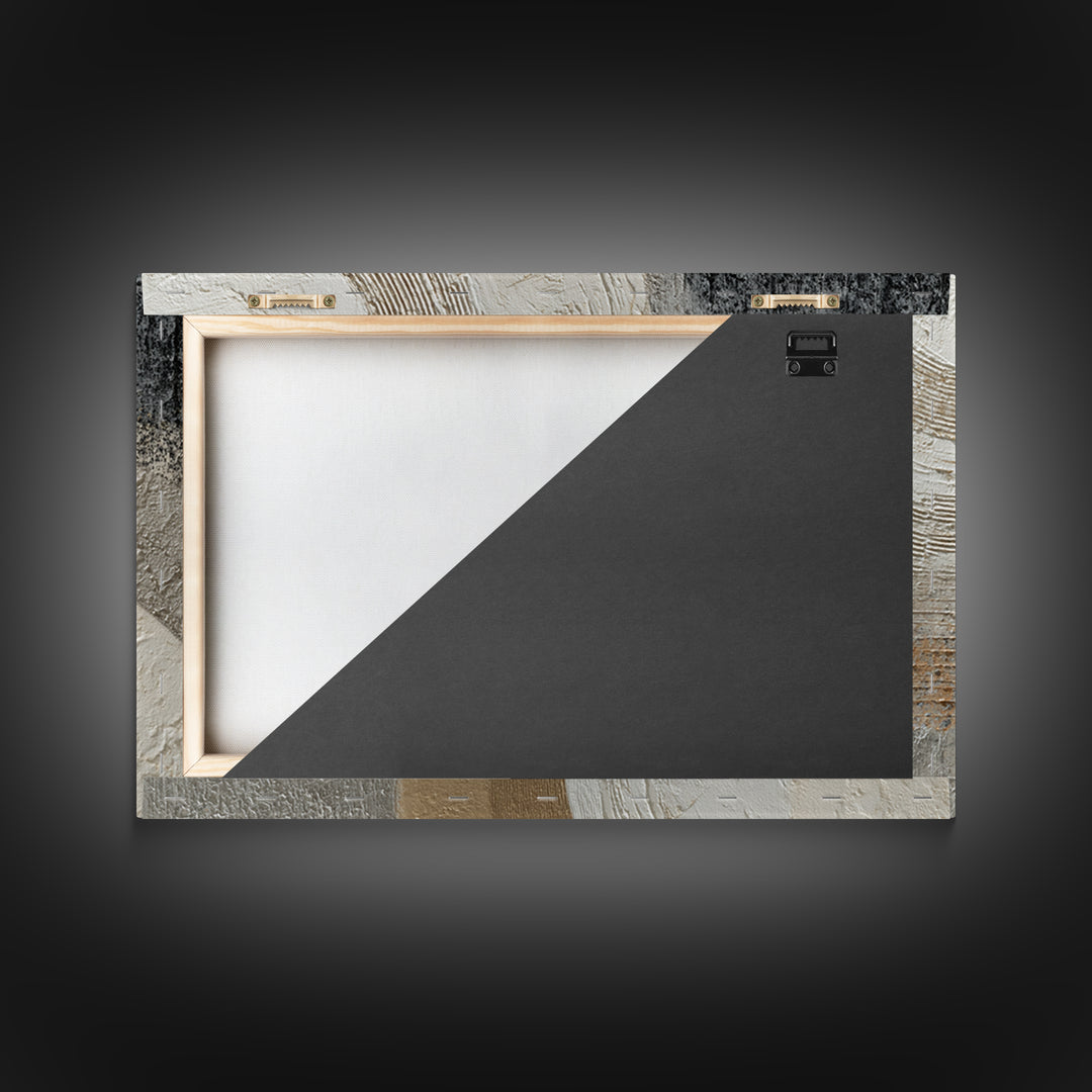 Luxury Neutral Plaster Texture Abstract Framed Canvas Print, Wall Art, Statement Artwork, Living Room Decor, Abstract Art, WAL-3x2-19