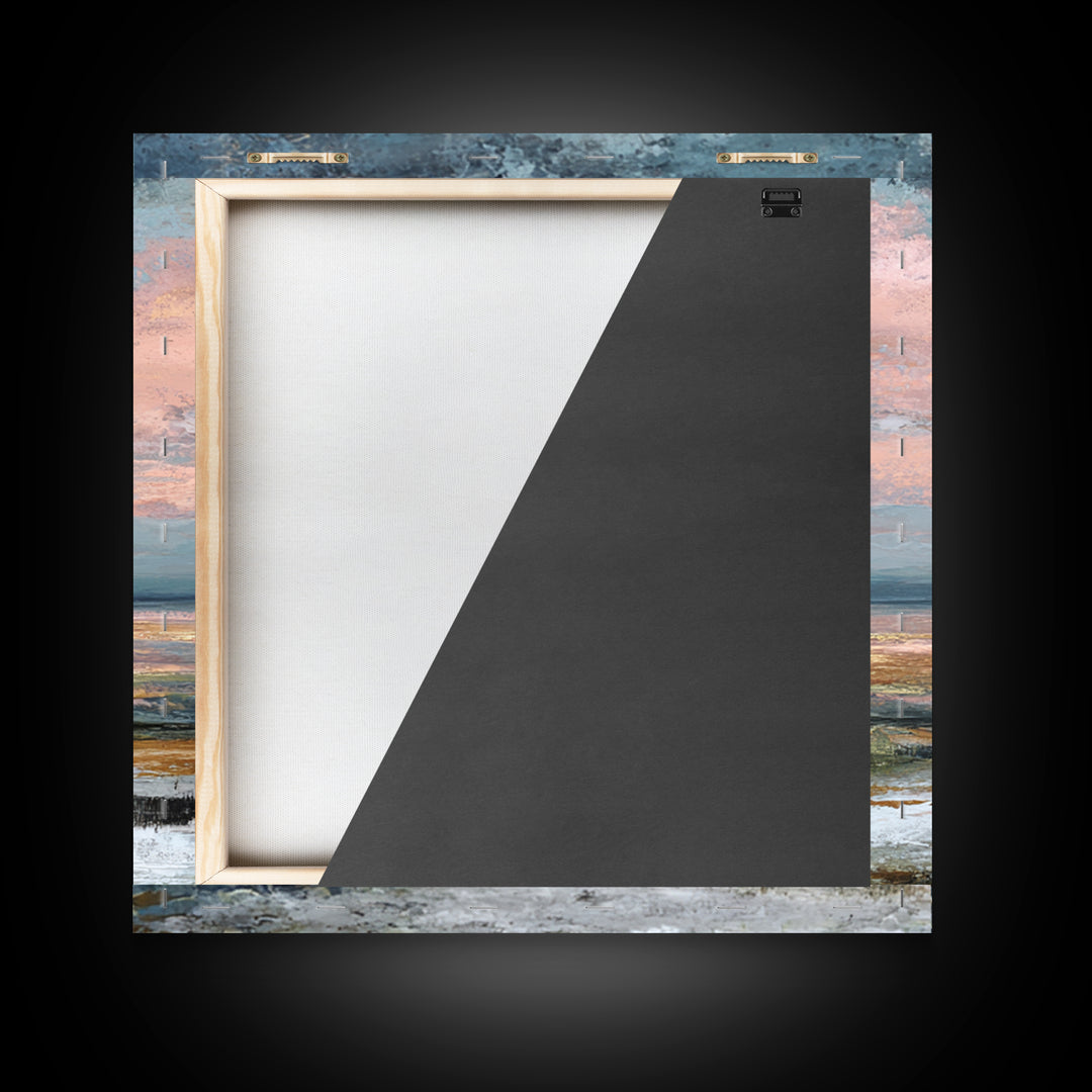 Blush Cloudscape with Dreamy Atmosphere Framed Canvas Print, Wedding Art, Wedding Decoration, Living Room Decor, Romance, WED-1x1-39