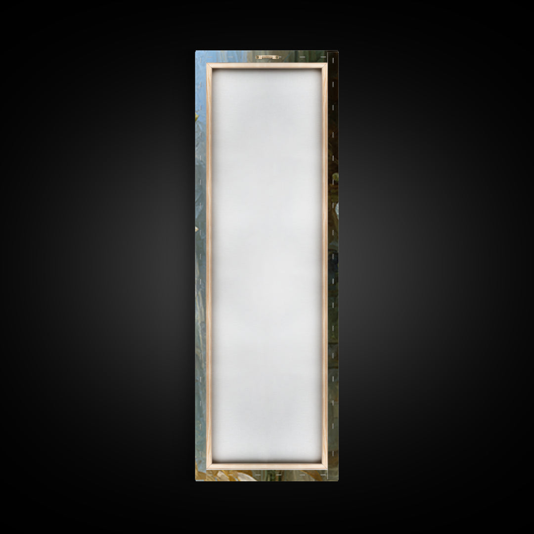 White Orchid and Gold Ribbon Composition Framed Canvas Print, Wedding Art, Art, Living Room Decor, Fine Art, Romance, WED-1x3-84