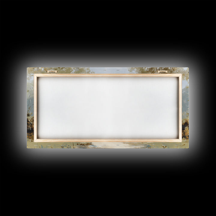 Romantic Garden Arch Covered Framed Canvas Print, Wedding Art, Neutral Decor, Living Room Decor, Oil Painting, Romance, WED-2x1-6