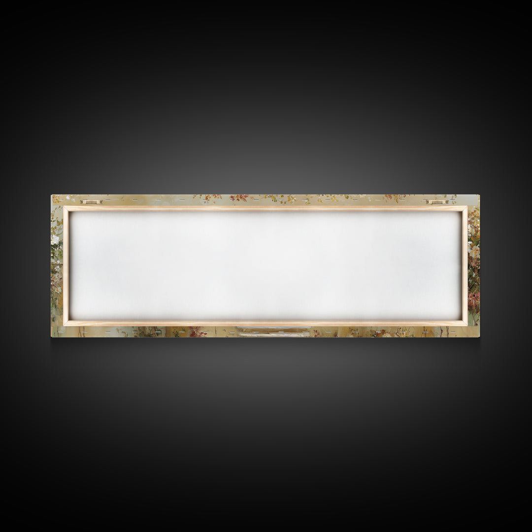 Romantic Garden Arch Covered Canvas Print, Wedding Art, Downloadable Art, Living Room Decor, Oil Painting, Romance, WED-3x1-98