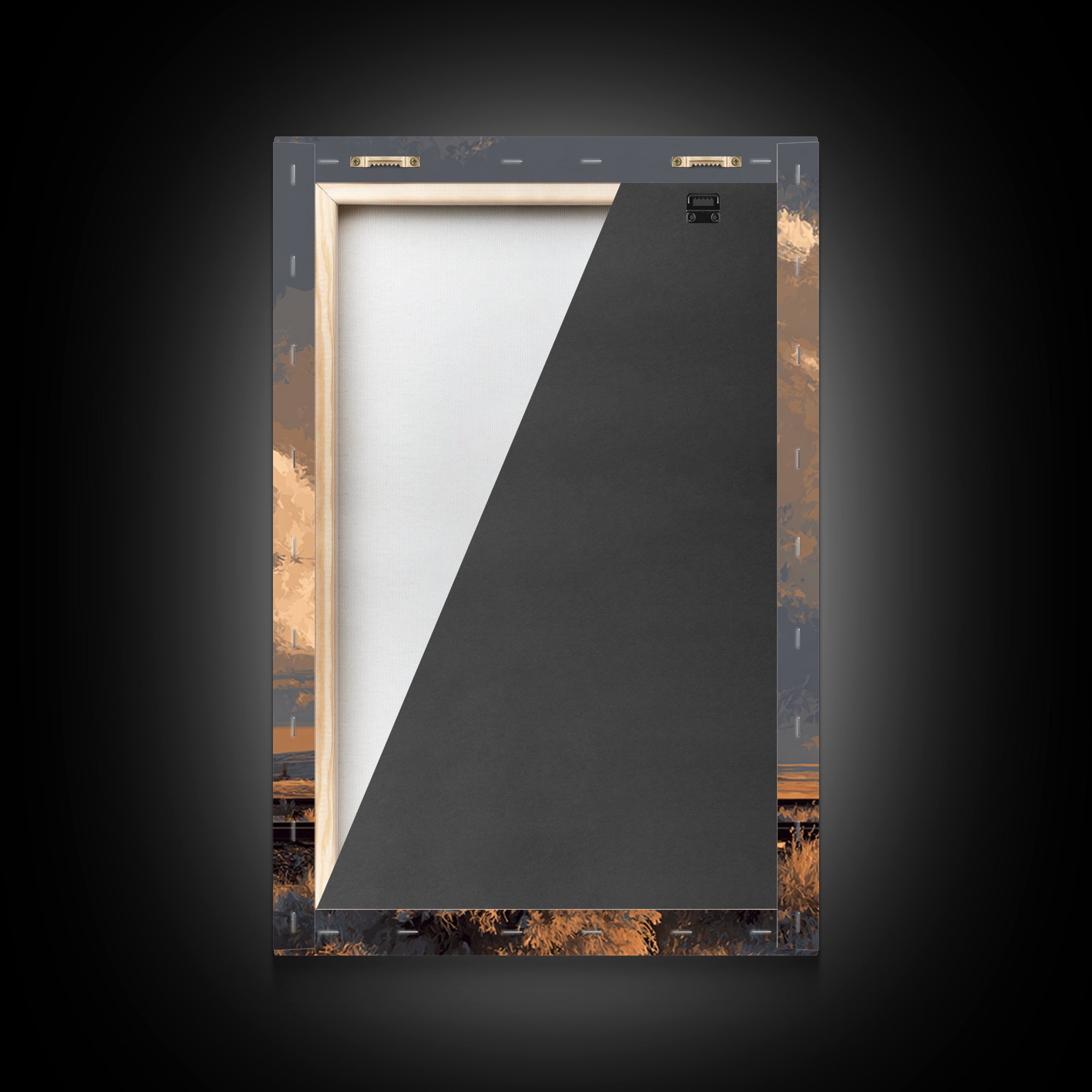 Train Crossing Western Plains Framed Canvas Print, Western Art, Original Art, Southwestern Decor, Fine Art, Frontier, WES-2x3-55