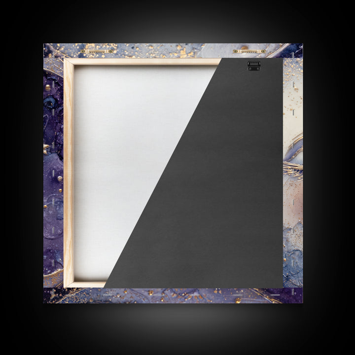 Moon with Sleeping Face and Dangling Stars Framed Canvas Print, Whimsical Art, Minimalist Decor, Living Room Decor, Wonder, WHI-1x1-88