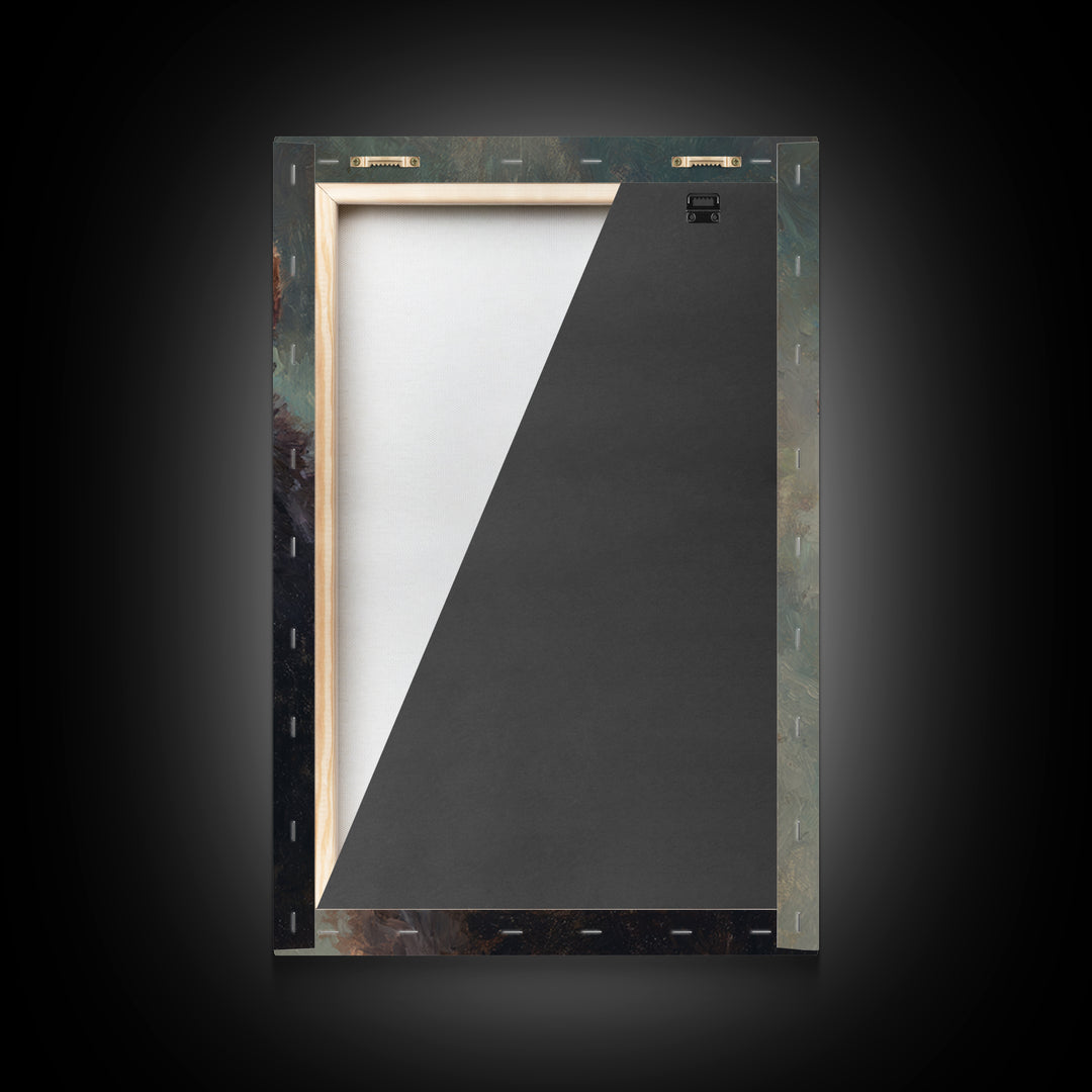 Bear Painting Stars Onto the Night Sky Framed Canvas Print, Whimsical Art, Art Nouveau, Living Room Decor, Abstract Art, Wonder, WHI-2x3-41