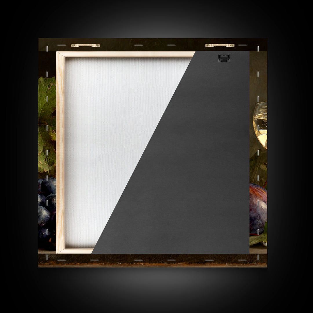 Champagne Coupe with Bubbles and Light Framed Canvas Print, Winery Art, Kitchen Wall Decor, Winery Decor, Oil Painting, WIN-1x1-43