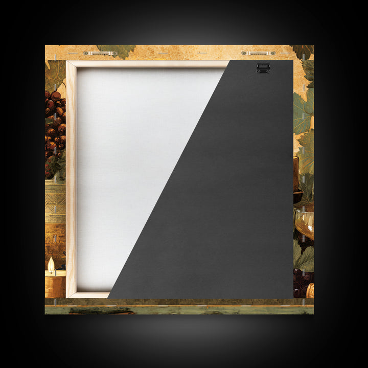 Black and Gold Wine Bottle Silhouette Framed Canvas Print, Winery Art, Wall Art Print, Winery Decor, Fine Art, Vineyard, WIN-1x1-64