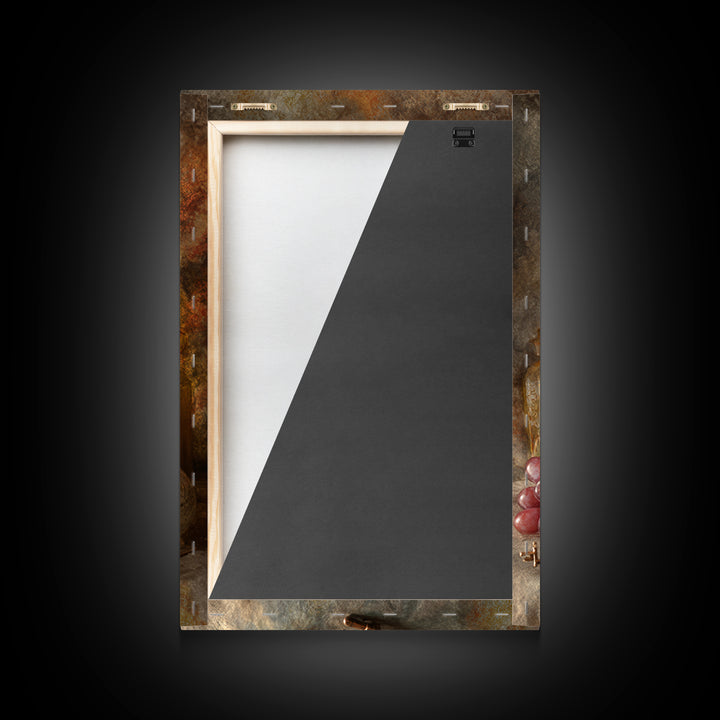 Old Cellar Key and Wine Label Shapes Framed Canvas Print, Winery Art, Farmhouse Decor, Winery Decor, Abstract Art, Vineyard, WIN-2x3-20