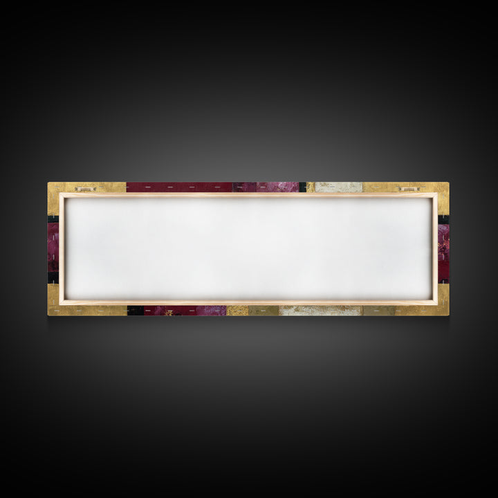 Burgundy Abstract with Gold Accents Framed Canvas Print, Winery Art, Gallery Decor, Winery Decor, Fine Art, Vineyard, WIN-3x1-15