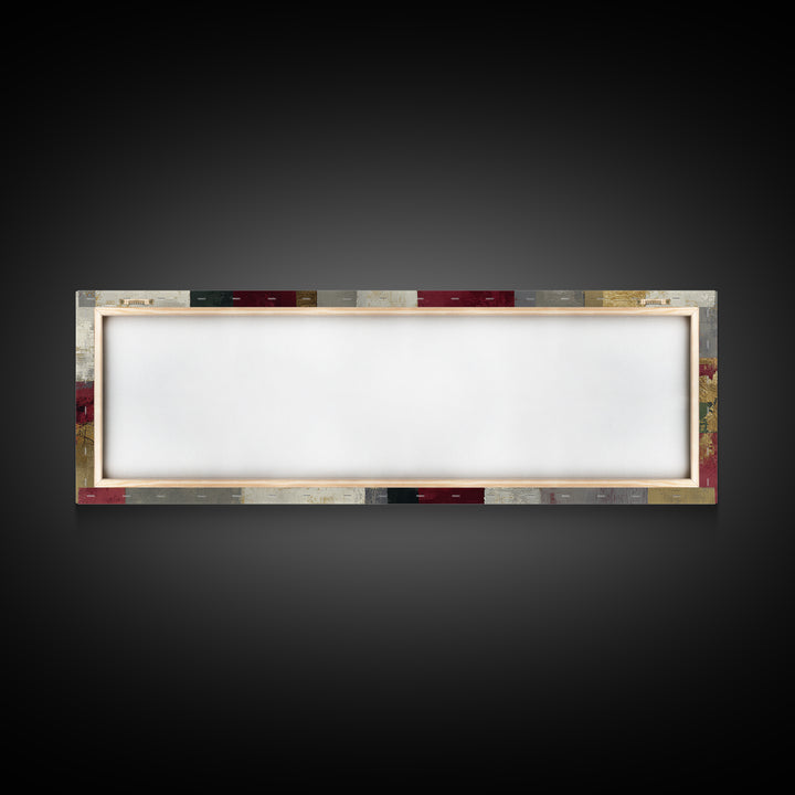 Burgundy Abstract with Gold Accents Framed Canvas Print, Winery Art, Contemporary Art, Winery Decor, Abstract Art, Vineyard, WIN-3x1-63