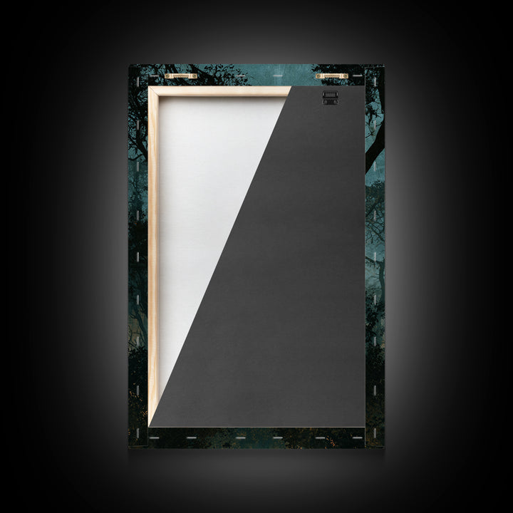 The Black Lace Haunted Conservatory - Icon Portrait, Halloween Wall Art, Vertical Wall Art, Framed Canvas Print, Halloween Home Decor