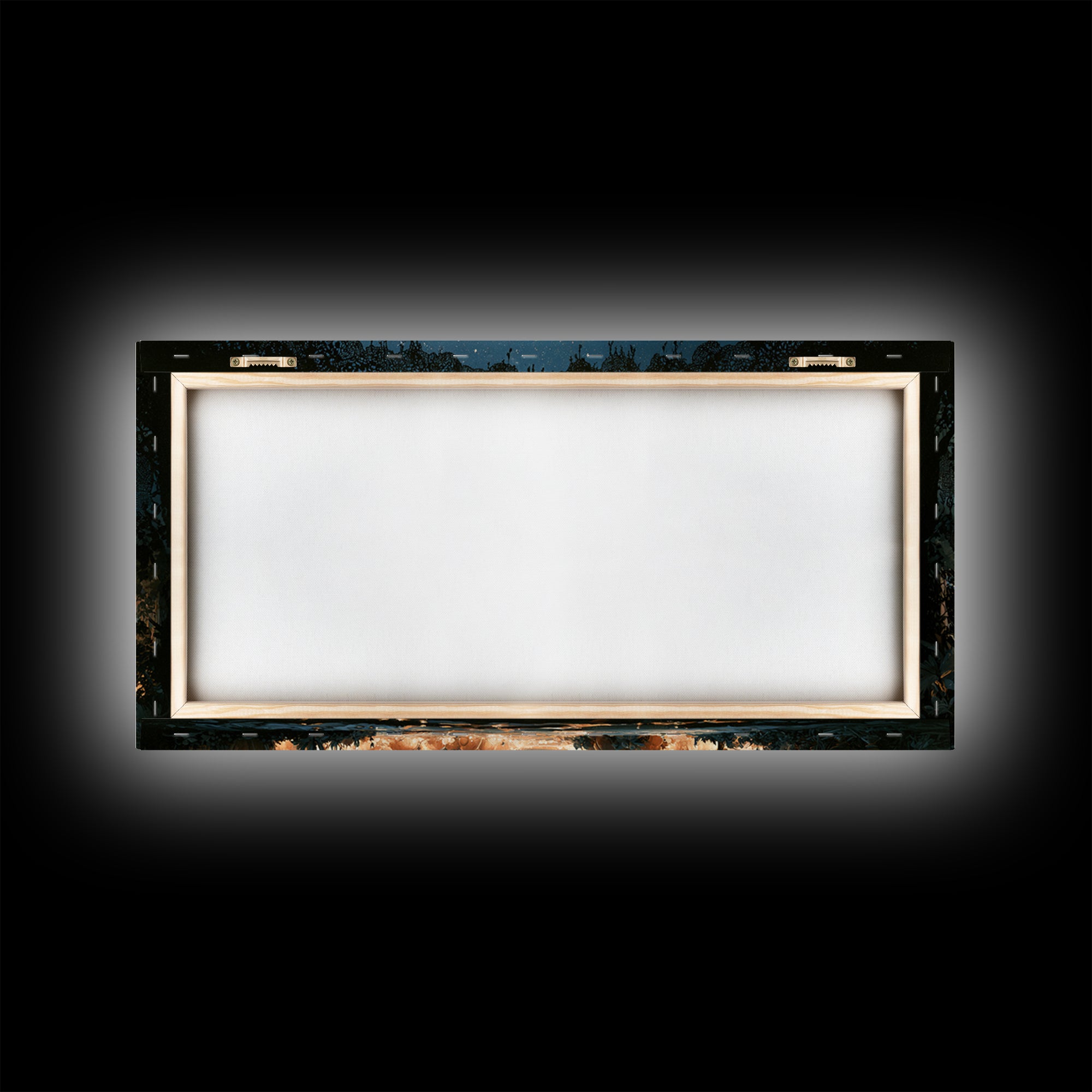The Black Lace Haunted Conservatory - Surreal Celestial Vision, Occult Wall Decor, Wide Panoramic Art, Canvas Print, Halloween Home Decor