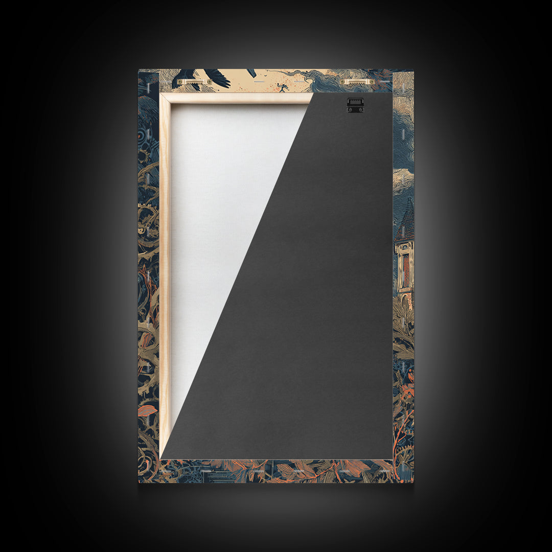 The Clockwork Jack-O-Lantern - Icon Portrait, Halloween Wall Art, Vertical Wall Art, Framed Canvas Print, Halloween Home Decor